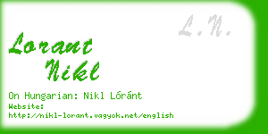 lorant nikl business card